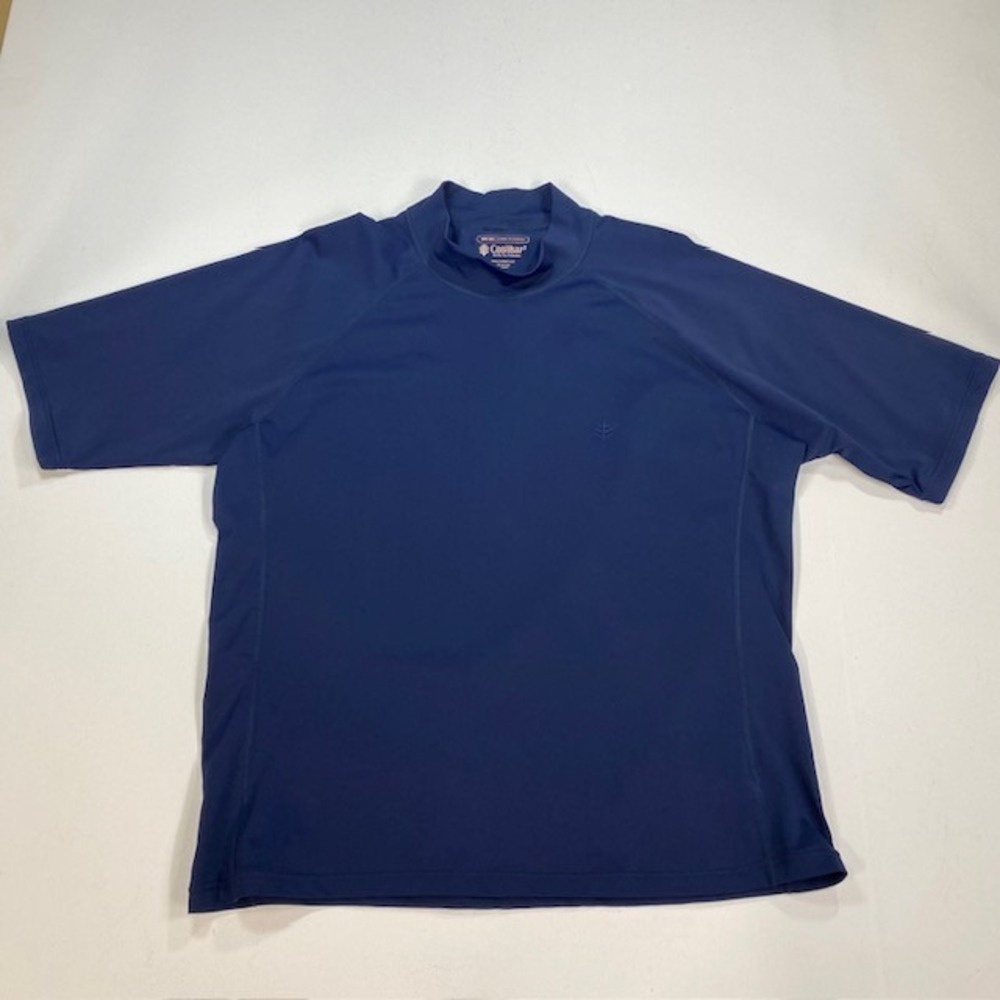 Coolibar Navy Blue Short Sleeve UPF‎ 50+ Sun Protection Rash Guard Shirt XL